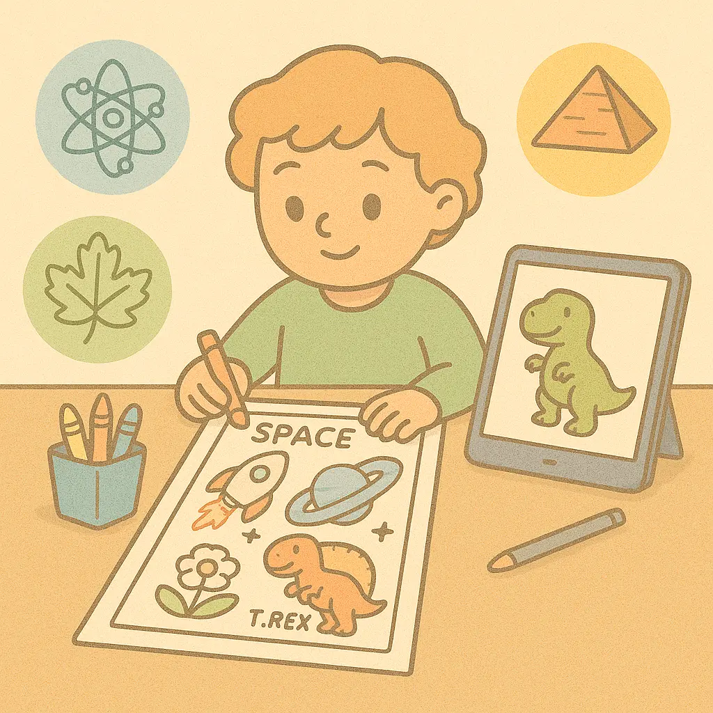 Educational coloring themes