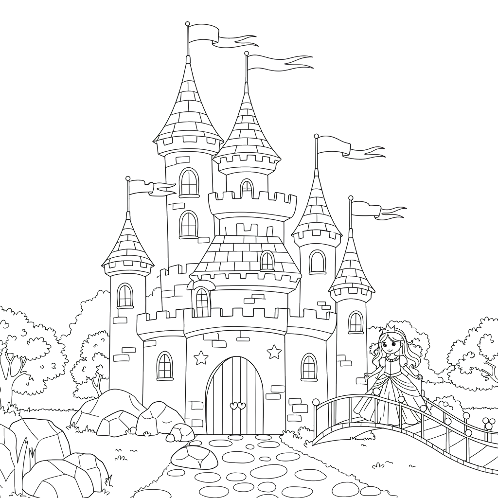 Princess Castle coloring page
