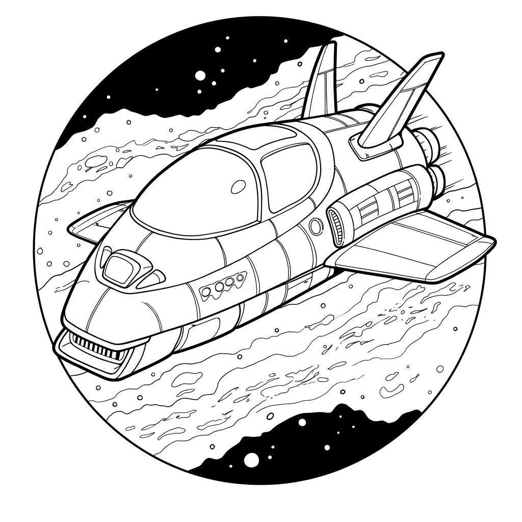 Spaceship coloring page