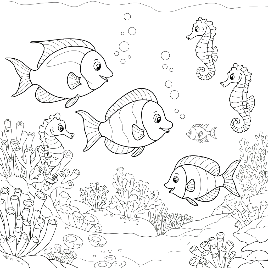 Under the sea coloring page