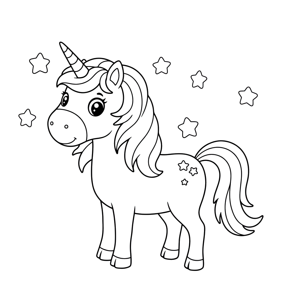 Unicorn coloring page